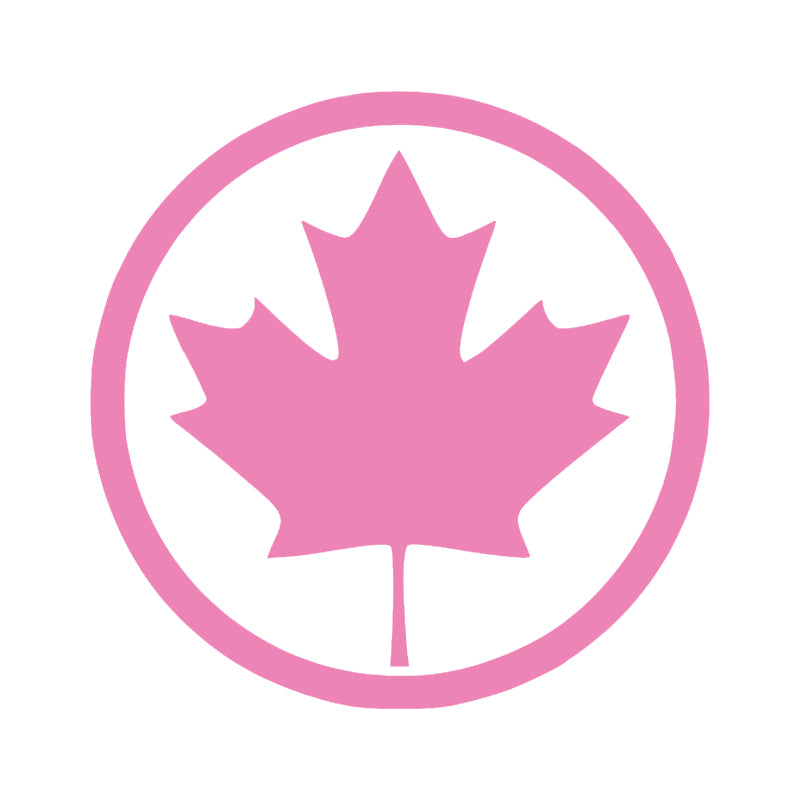 Canada Maple Leaf Round Vinyl Decal | Aarna Kraft Canada Baby Pink