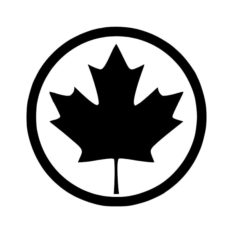 Canada Maple Leaf Round Vinyl Decal | Aarna Kraft Canada Black