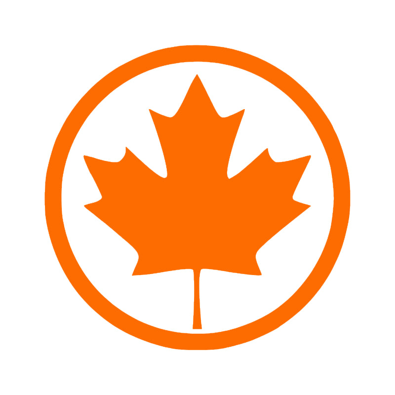 Canada Maple Leaf Round Vinyl Decal | Aarna Kraft Canada Brimstone Orange
