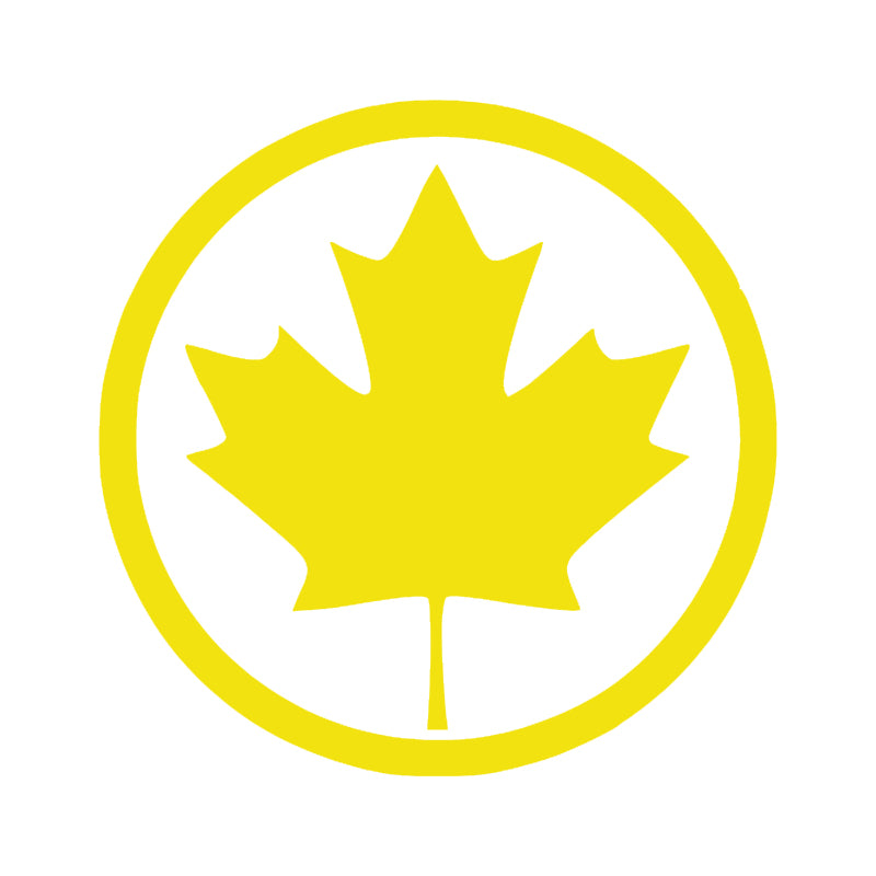 Canada Maple Leaf Round Vinyl Decal | Aarna Kraft Canada Brimstone Yellow