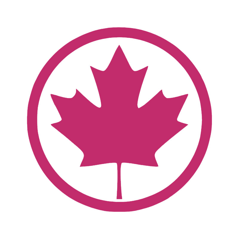 Canada Maple Leaf Round Vinyl Decal | Aarna Kraft Canada Hot Pink