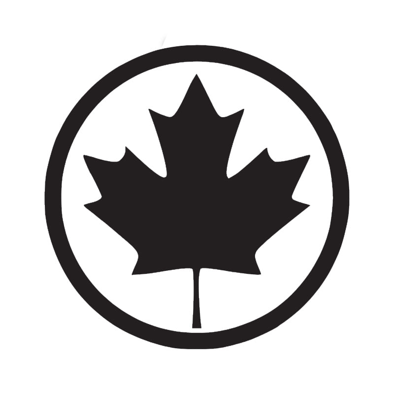 Canada Maple Leaf Round Vinyl Decal | Aarna Kraft Canada Matte Black