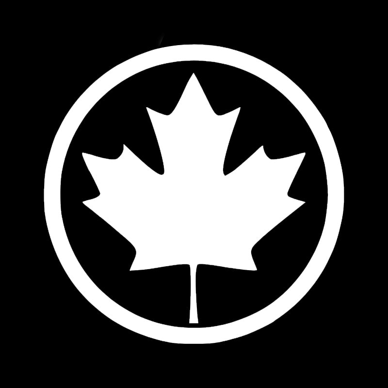 Canada Maple Leaf Round Vinyl Decal | Aarna Kraft Canada Matte White