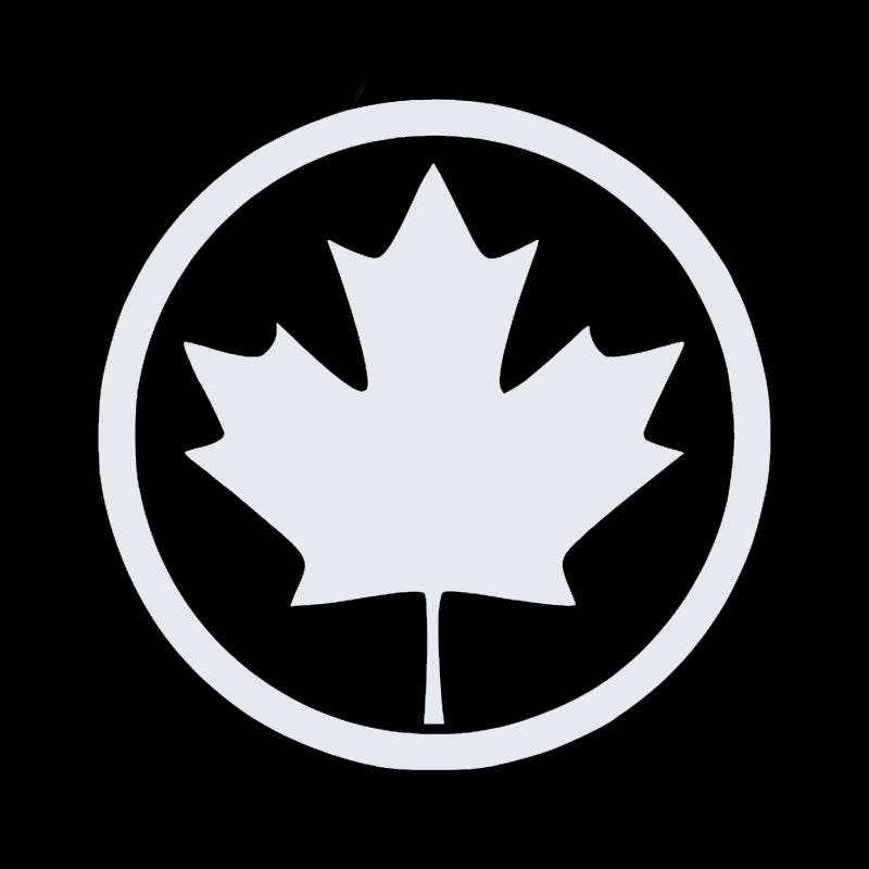 Canada Maple Leaf Round Vinyl Decal | Aarna Kraft Canada White