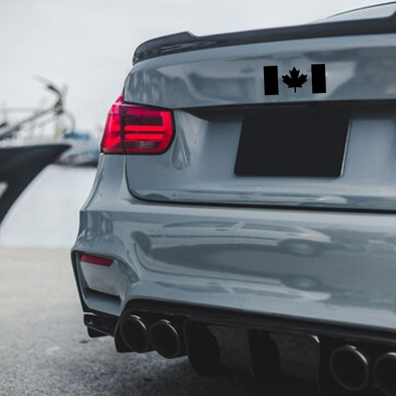Canadian Flag Vinyl Decal | Premium Canada Car Window Sticker | Aarna Kraft Canada - Black On Car