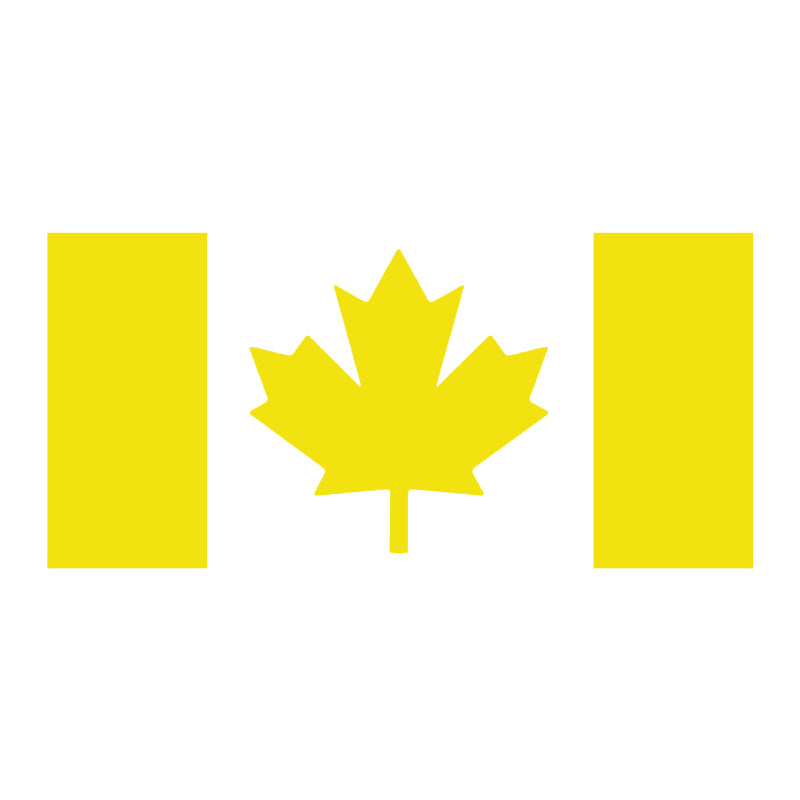 Canadian Flag Vinyl Decal | Premium Canada Car Window Sticker | Aarna Kraft Canada - Brimstone Yellow