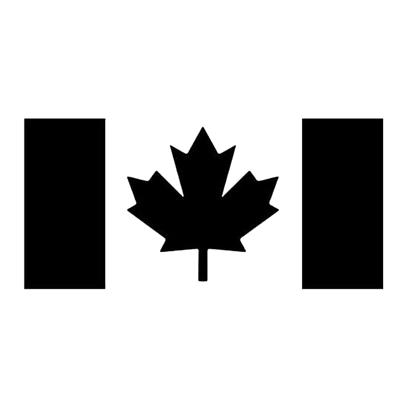 Canadian Flag Vinyl Decal | Premium Canada Car Window Sticker | Aarna Kraft Canada - Matte Black