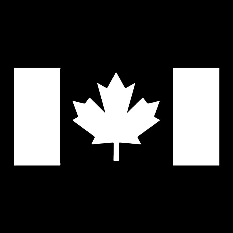Canadian Flag Vinyl Decal | Premium Canada Car Window Sticker | Aarna Kraft Canada - Matte White