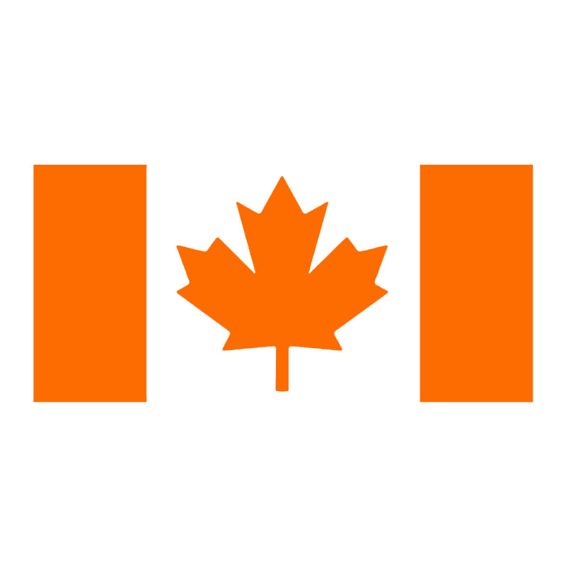 Canadian Flag Vinyl Decal | Premium Canada Car Window Sticker | Aarna Kraft Canada - Orange