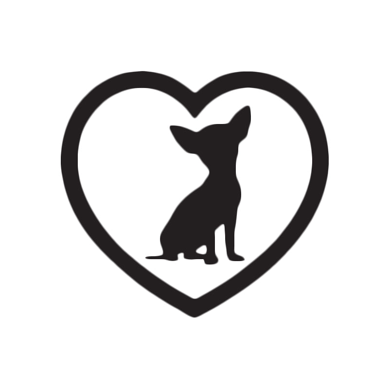 Chihuahua in Heart Vinyl Decal | Dog Lover Car Sticker | Aarna Kraft Canada - Black