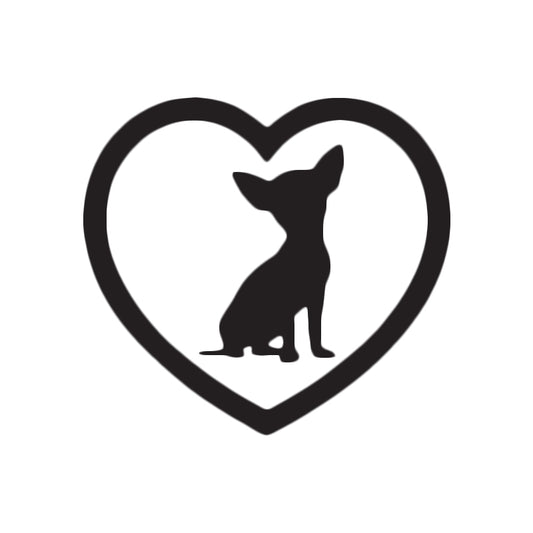 Chihuahua in Heart Vinyl Decal | Dog Lover Car Sticker | Aarna Kraft Canada - Black