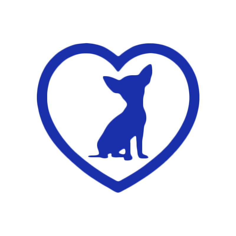 Chihuahua in Heart Vinyl Decal | Dog Lover Car Sticker | Aarna Kraft Canada - Blue