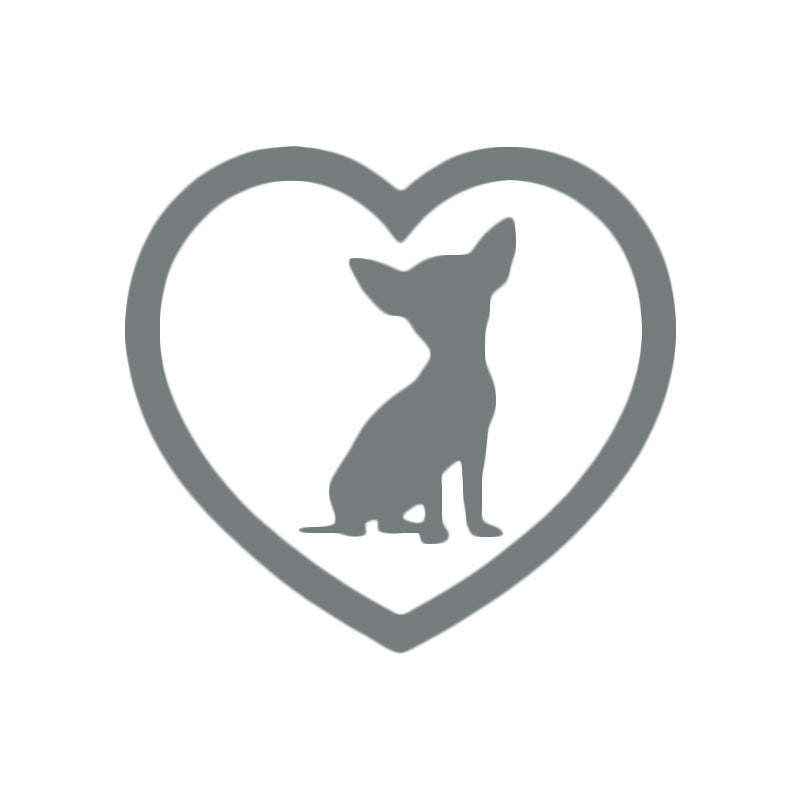 Chihuahua in Heart Vinyl Decal | Dog Lover Car Sticker | Aarna Kraft Canada - Grey