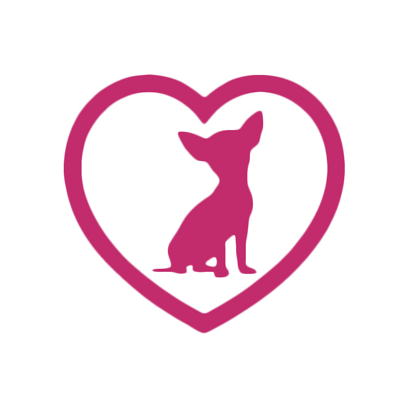 Chihuahua in Heart Vinyl Decal | Dog Lover Car Sticker | Aarna Kraft Canada - Hot Pink
