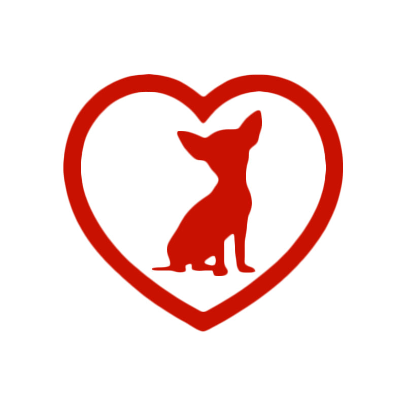 Chihuahua in Heart Vinyl Decal | Dog Lover Car Sticker | Aarna Kraft Canada - Red