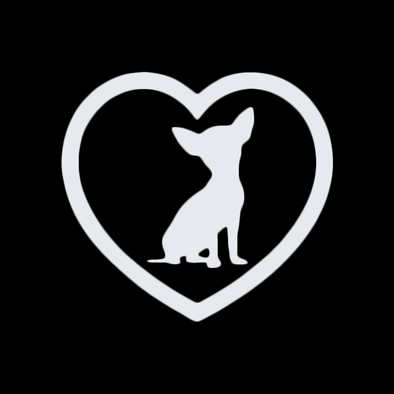 Chihuahua in Heart Vinyl Decal | Dog Lover Car Sticker | Aarna Kraft Canada - White