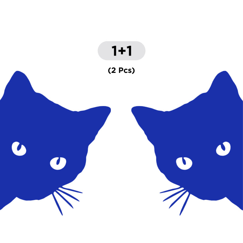 Cute Cat Peeking Decal - 2 Pack (Facing Opposite) | Vinyl Sticker | Aarna Kraft Canada Blue