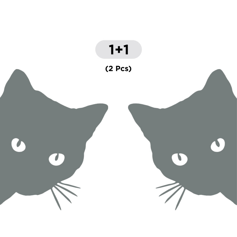 Cute Cat Peeking Decal - 2 Pack (Facing Opposite) | Vinyl Sticker | Aarna Kraft Canada Grey