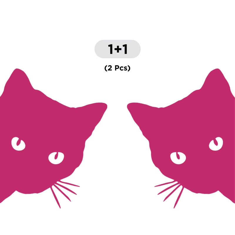 Cute Cat Peeking Decal - 2 Pack (Facing Opposite) | Vinyl Sticker | Aarna Kraft Canada Hot Pink