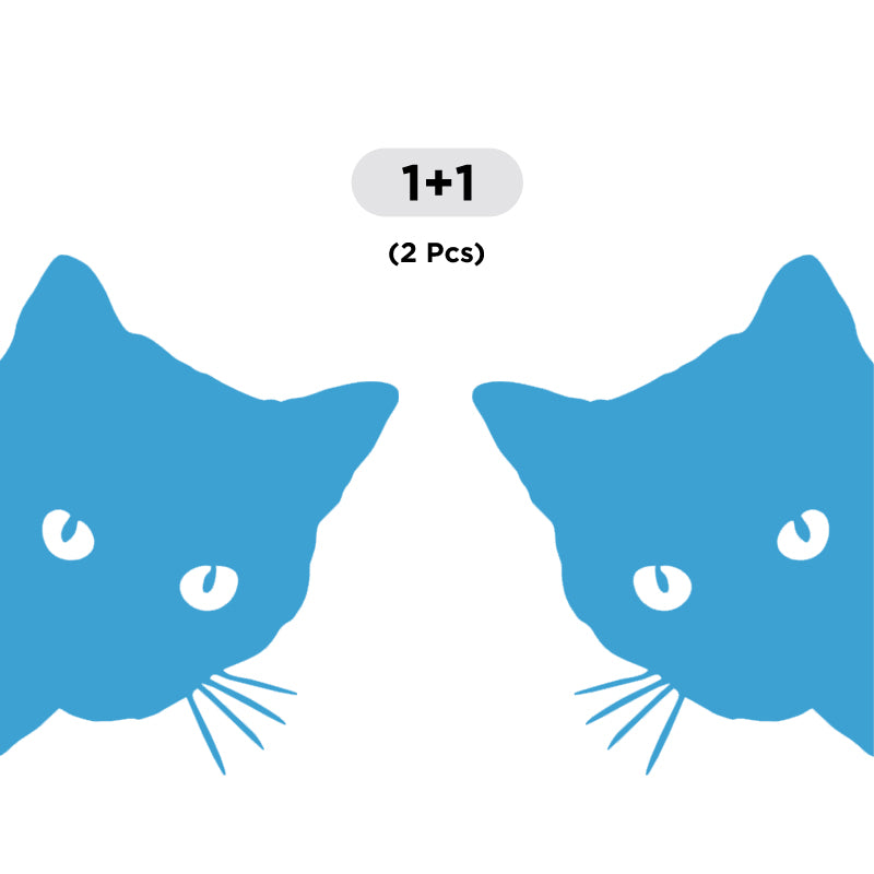 Cute Cat Peeking Decal - 2 Pack (Facing Opposite) | Vinyl Sticker | Aarna Kraft Canada Light Blue
