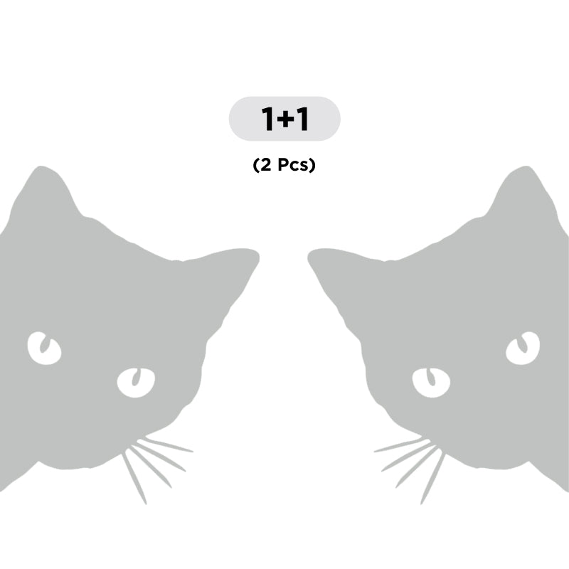 Cute Cat Peeking Decal - 2 Pack (Facing Opposite) | Vinyl Sticker | Aarna Kraft Canada Light Grey