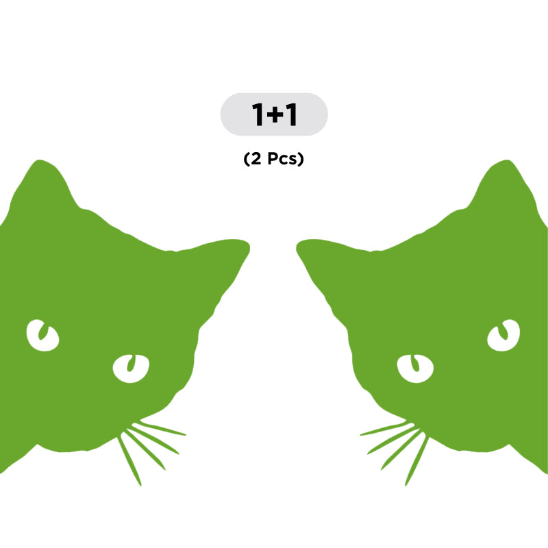 Cute Cat Peeking Decal - 2 Pack (Facing Opposite) | Vinyl Sticker | Aarna Kraft Canada Lime Green