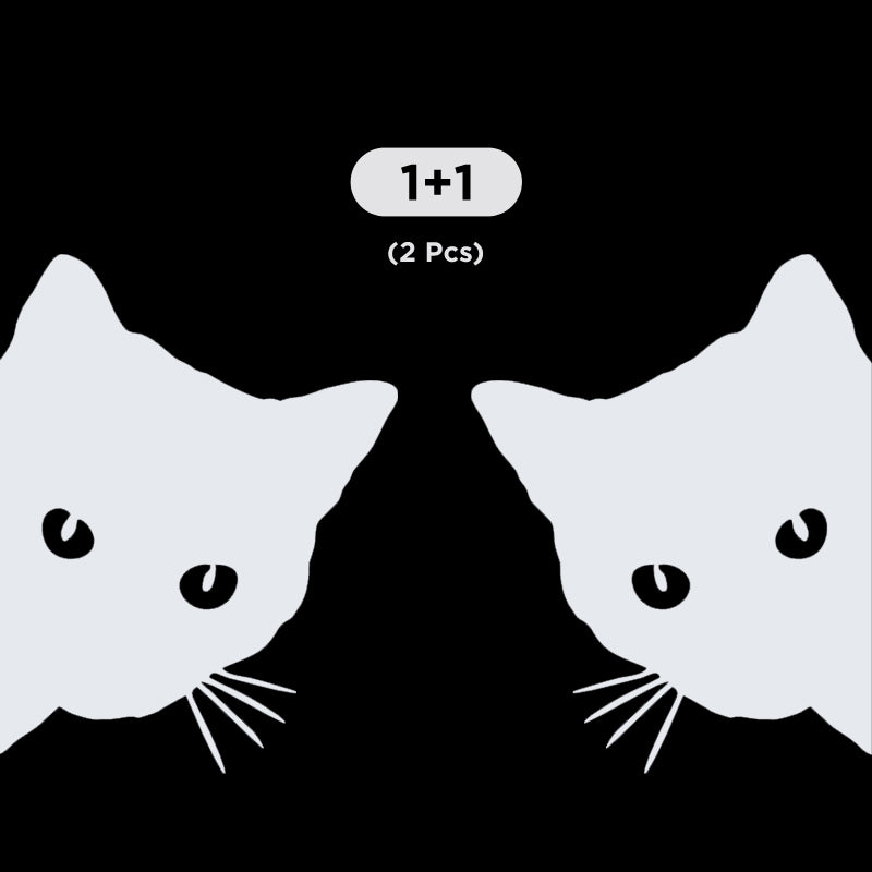 Cute Cat Peeking Decal - 2 Pack (Facing Opposite) | Vinyl Sticker | Aarna Kraft Canada Matte White