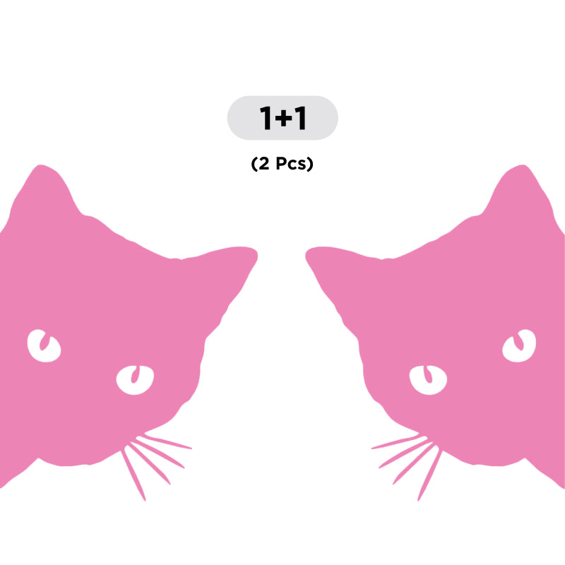 Cute Cat Peeking Decal - 2 Pack (Facing Opposite) | Vinyl Sticker | Aarna Kraft Canada Pink