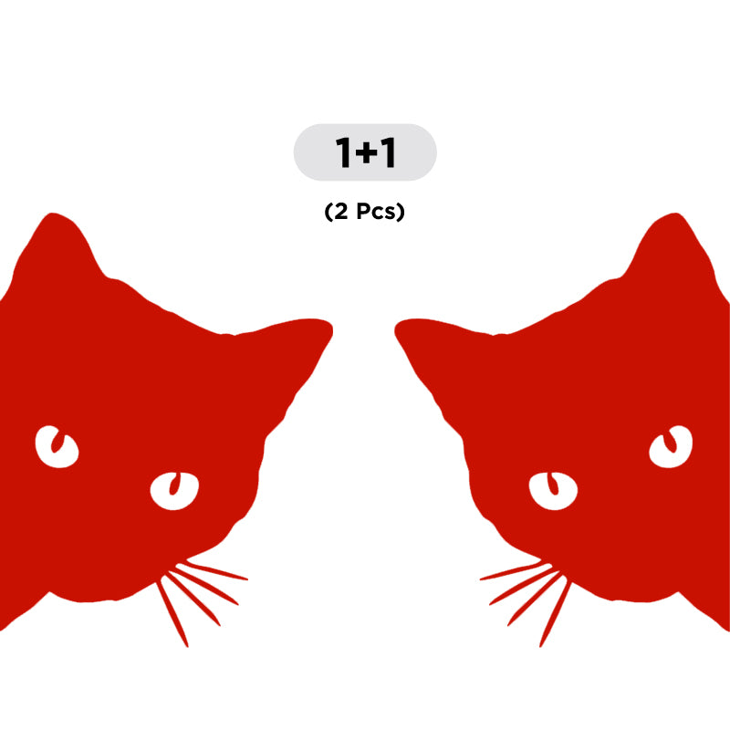 Cute Cat Peeking Decal - 2 Pack (Facing Opposite) | Vinyl Sticker | Aarna Kraft Canada Red