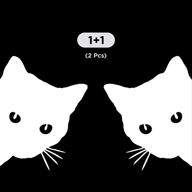 Cute Cat Peeking Decal - 2 Pack (Facing Opposite) | Vinyl Sticker | Aarna Kraft Canada White
