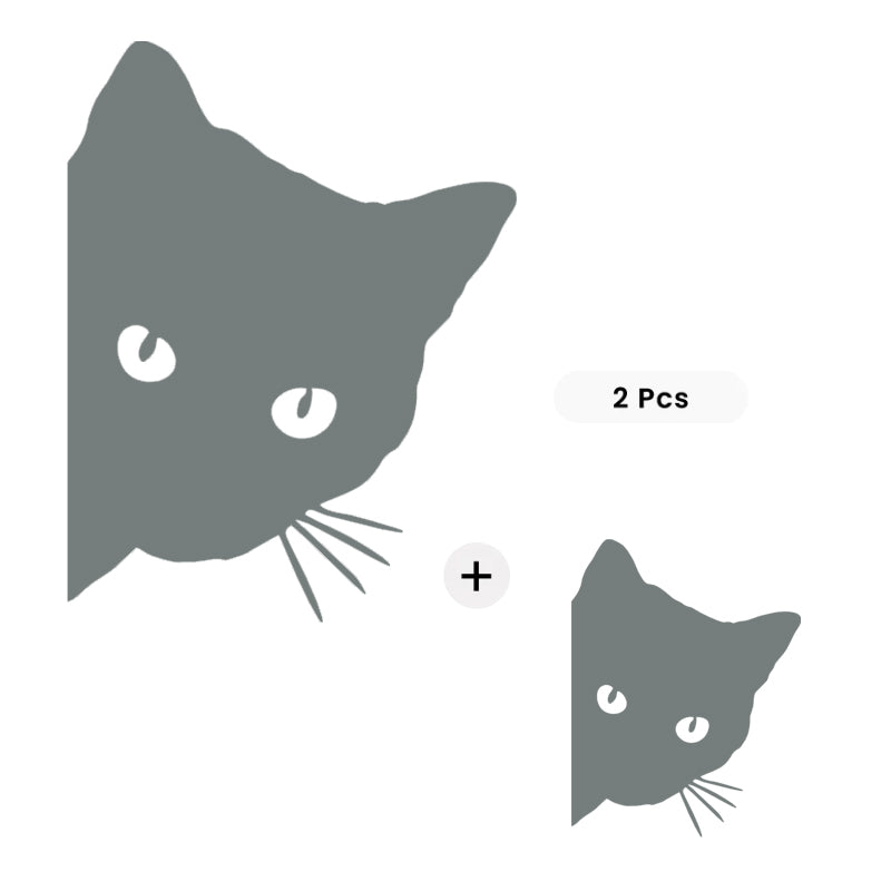 Cute Cat Peeking Decal - Bundle (Your Size + Bonus Mini) | Vinyl Sticker | Aarna Kraft Canada Grey