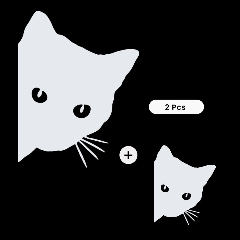 Cute Cat Peeking Decal - Bundle (Your Size + Bonus Mini) | Vinyl Sticker | Aarna Kraft Canada Matte White