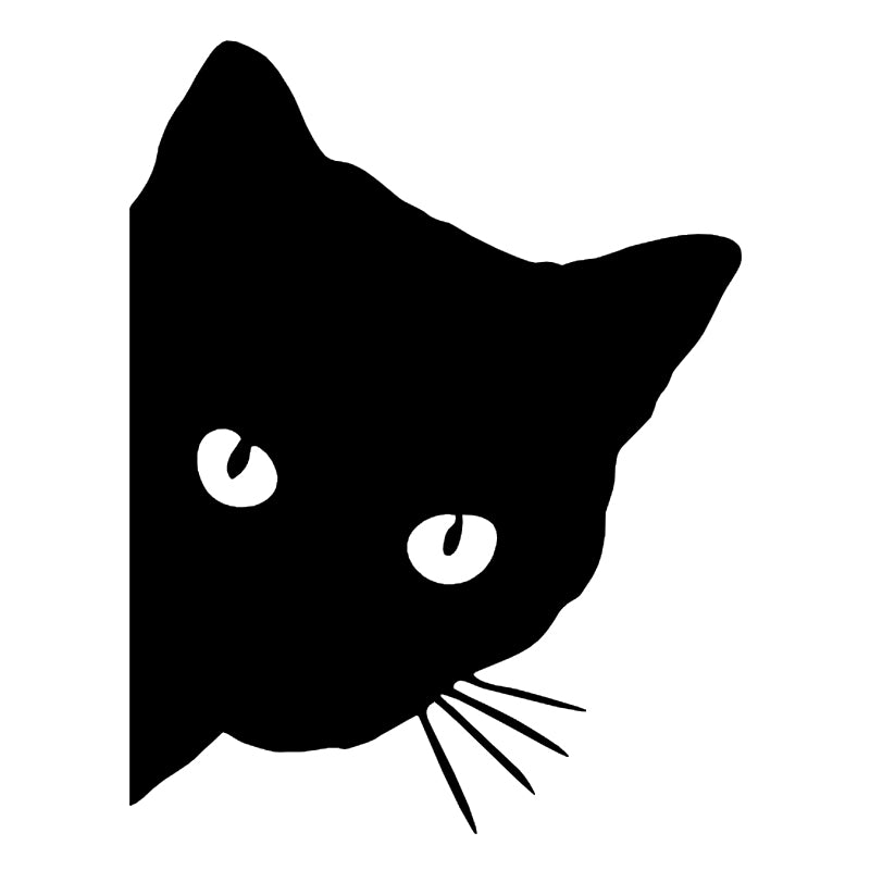 Cute Cat Peeking Decal - Silhouette | Vinyl Sticker | Aarna Kraft Canada Black