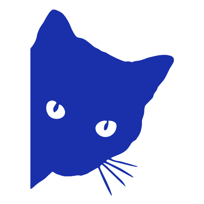 Cute Cat Peeking Decal - Silhouette | Vinyl Sticker | Aarna Kraft Canada Blue