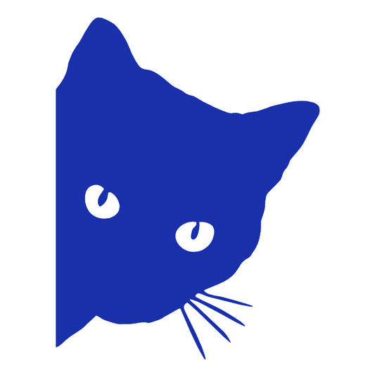 Cute Cat Peeking Decal - Silhouette | Vinyl Sticker | Aarna Kraft Canada Blue