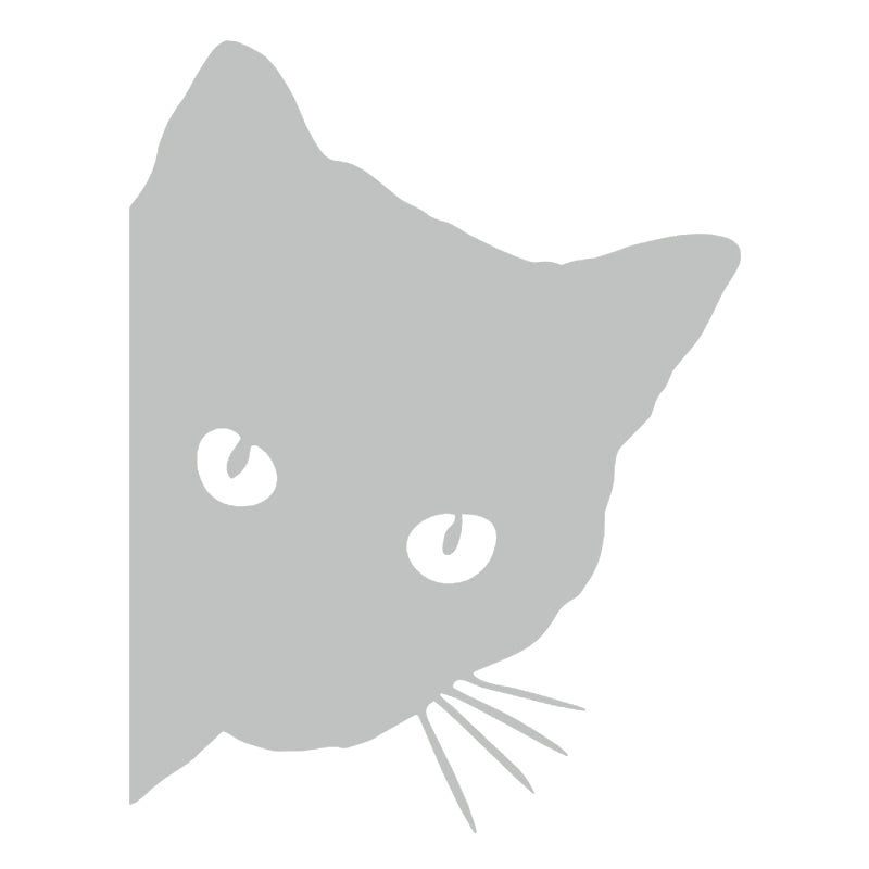 Cute Cat Peeking Decal - Silhouette | Vinyl Sticker | Aarna Kraft Canada Light Grey