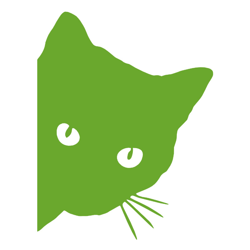 Cute Cat Peeking Decal - Silhouette | Vinyl Sticker | Aarna Kraft Canada Lime Green