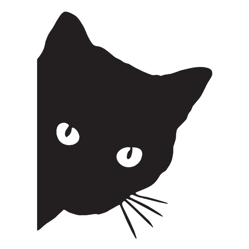 Cute Cat Peeking Decal - Silhouette | Vinyl Sticker | Aarna Kraft Canada Matte Black