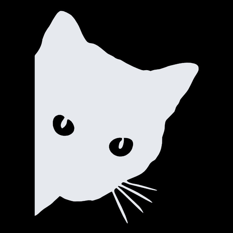 Cute Cat Peeking Decal - Silhouette | Vinyl Sticker | Aarna Kraft Canada Matte White