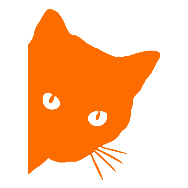 Cute Cat Peeking Decal - Silhouette | Vinyl Sticker | Aarna Kraft Canada Orange