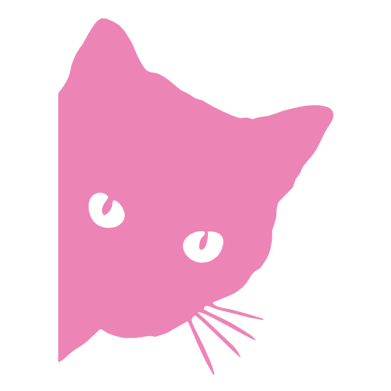 Cute Cat Peeking Decal - Silhouette | Vinyl Sticker | Aarna Kraft Canada Pink