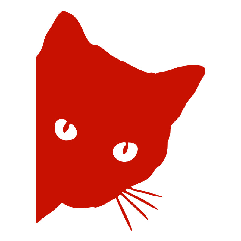 Cute Cat Peeking Decal - Silhouette | Vinyl Sticker | Aarna Kraft Canada Red