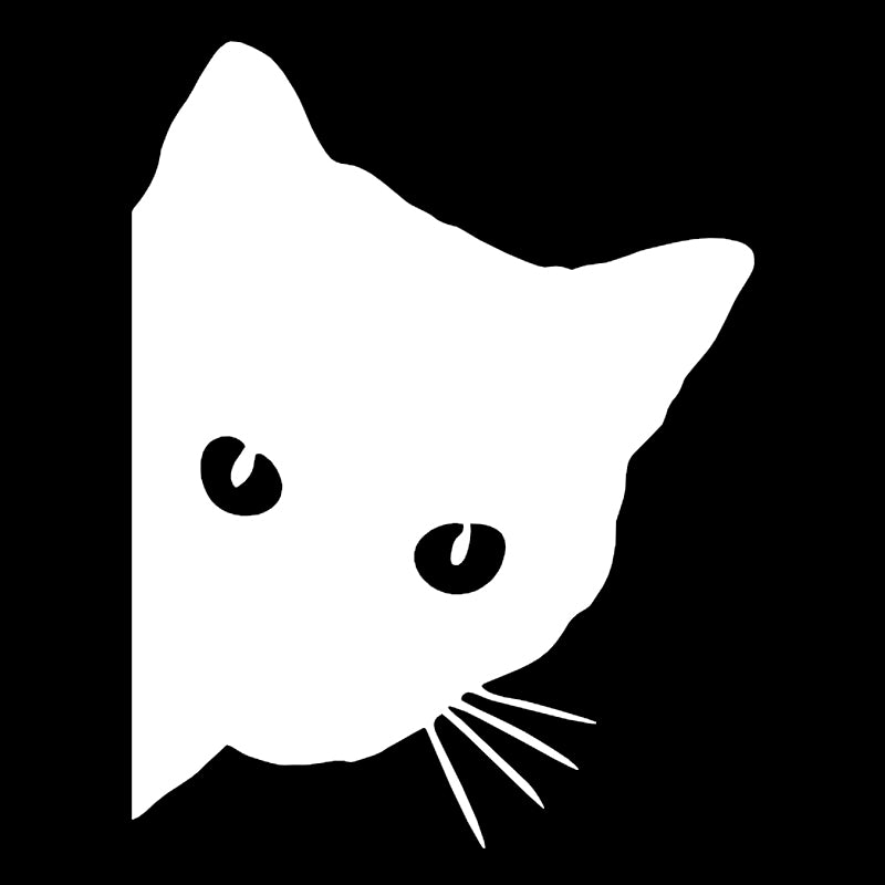 Cute Cat Peeking Decal - Silhouette | Vinyl Sticker | Aarna Kraft Canada White