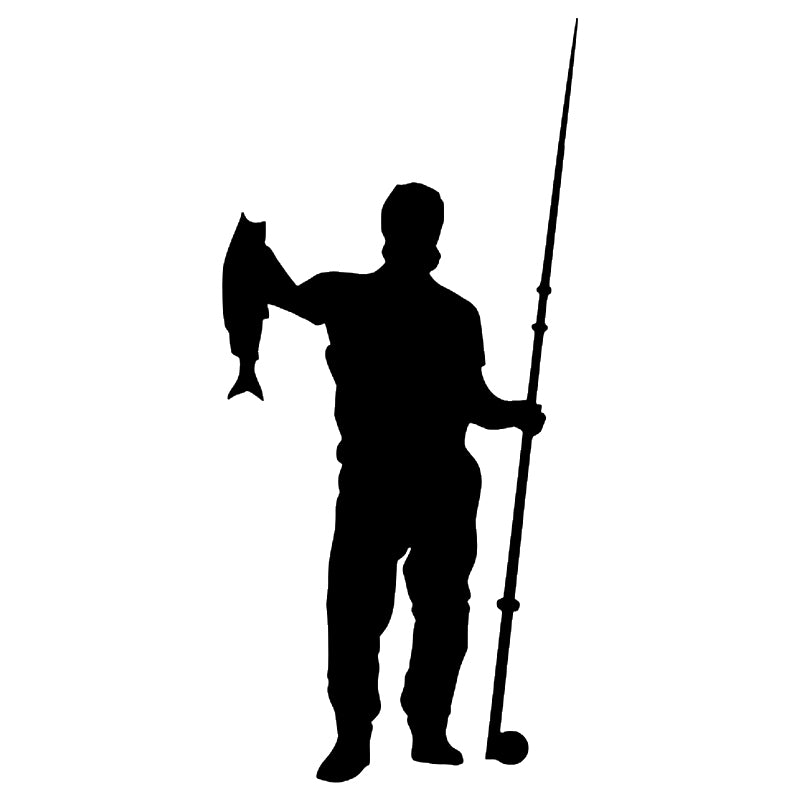 Fisherman Silhouette Vinyl Decal | Fishing Car & Truck Sticker | Aarna Kraft Canada - Black