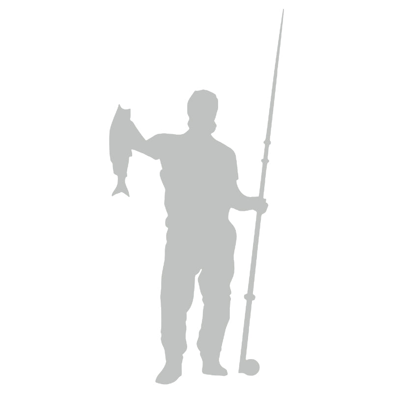 Fisherman Silhouette Vinyl Decal | Fishing Car & Truck Sticker | Aarna Kraft Canada - Light Grey