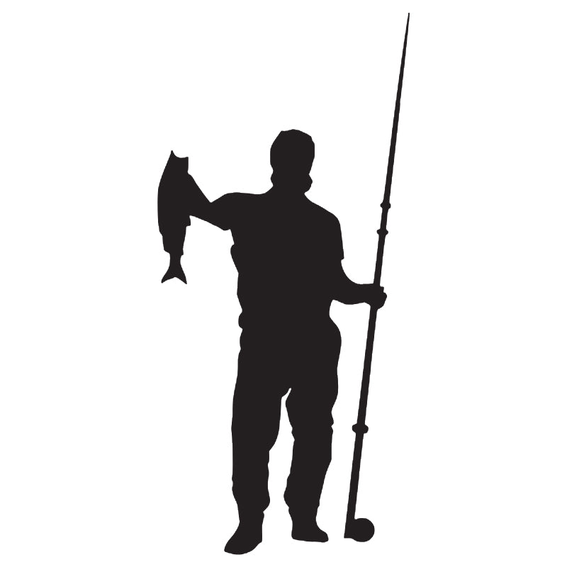 Fisherman Silhouette Vinyl Decal | Fishing Car & Truck Sticker | Aarna Kraft Canada - Matte Black