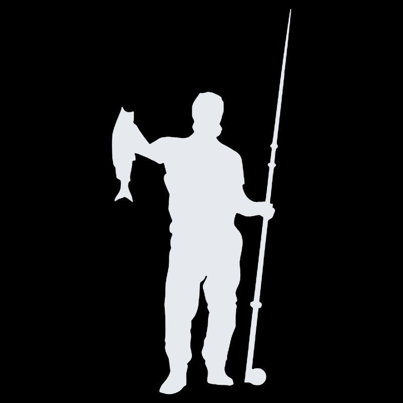 Fisherman Silhouette Vinyl Decal | Fishing Car & Truck Sticker | Aarna Kraft Canada - Matte White