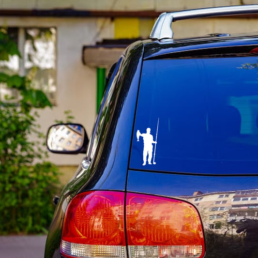 Fisherman Silhouette Vinyl Decal | Fishing Car & Truck Sticker | Aarna Kraft Canada - White On Car