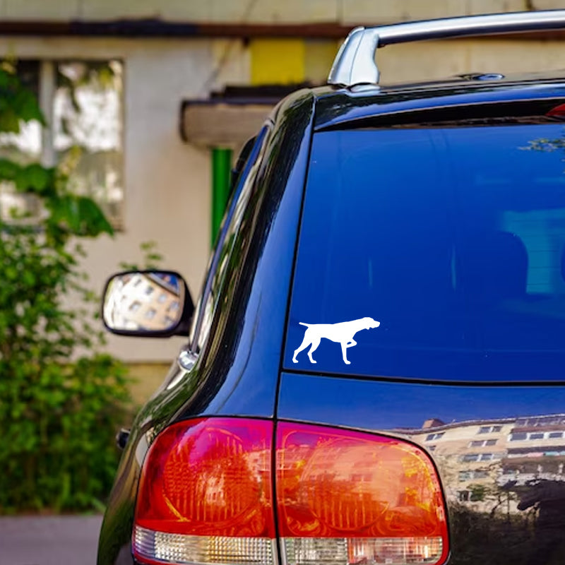 German Shorthaired Pointer Vinyl Decal | Dog Lover Car Sticker | Aarna Kraft Canada - White On Car