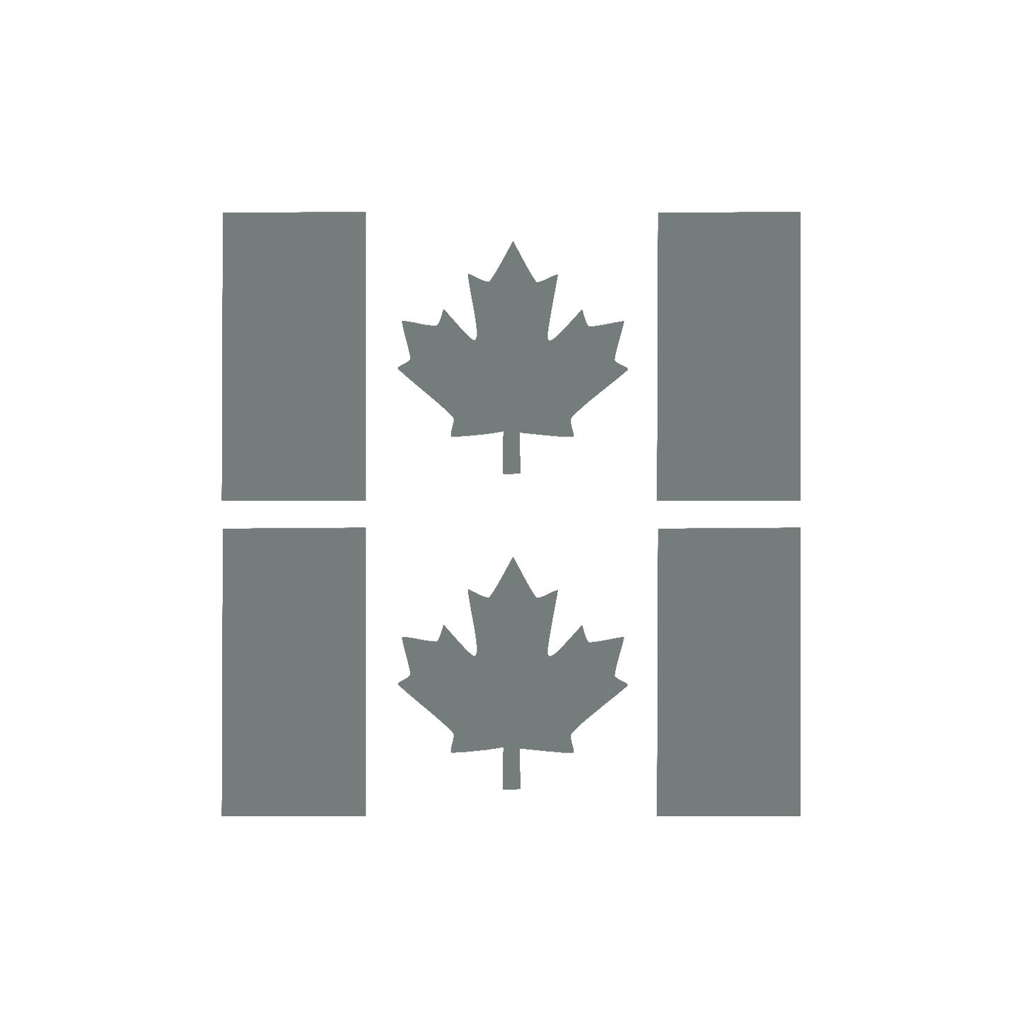 Grey Thick Stem Canada Flag Vinyl Decal – 2 Pack